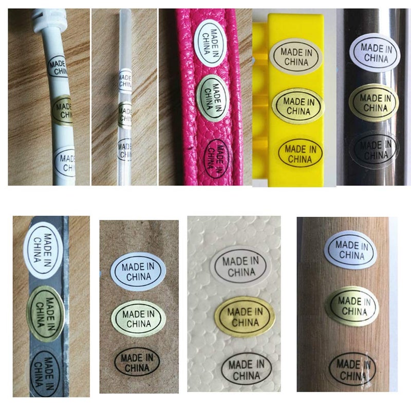 lasenersm 1200 Pieces (8 Sheetsï¼‰13mm x 9mm Oval "Made in China" Stickers Easy Peel Pre-Separated Self Adhesive Labels Show Country of Origin on China Imported Products, White Background Black Word - Image 4